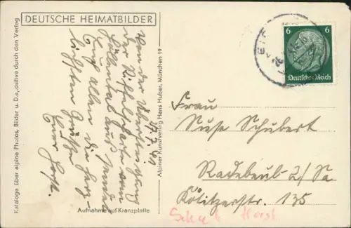 Ansichtskarte Grainau Zugspitze die Leiter Bergsteiger 1932