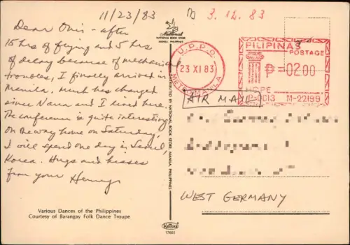 Philippines Various Dances of the Philippines Barangay Folk Dance Troupe 1983