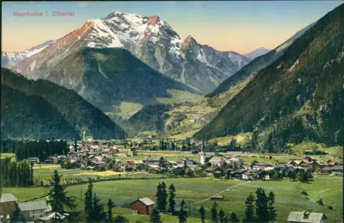 Ansichtskarte Mayrhofen Blick auf die Stadt 1913