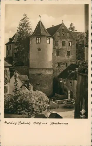 Ansichtskarte Meersburg Schloss und Bärenbrunnen 1940