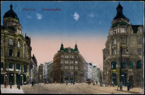 Ansichtskarte Chemnitz Johannisplatz mit Hotel "Stadt Gotha" 1910