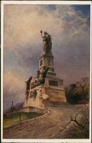 Ansichtskarte Rüdesheim (Rhein) National-Denkmal / Niederwalddenkmal 1925