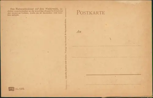 Ansichtskarte Rüdesheim (Rhein) National-Denkmal / Niederwalddenkmal 1925