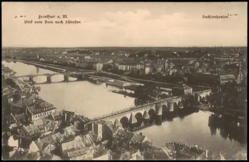 Ansichtskarte Sachsenhausen-Frankfurt am Main Blick über den Ortsteil 1907