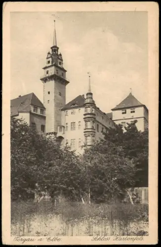 Ansichtskarte Torgau Schloss Hartenfels Seitenansicht 1926