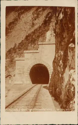 Ansichtskarte Mittenwald Mittenwaldbahn Martinswandtunnel Fotokarte 1929