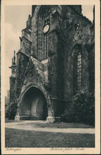 Ansichtskarte Göttingen Jacobikirche Portal 1925