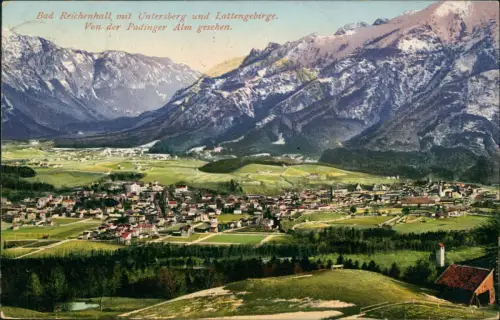 Bad Reichenhall Untersberg und Lattengebirge.Von der Padinger Alm gesehen. 1914