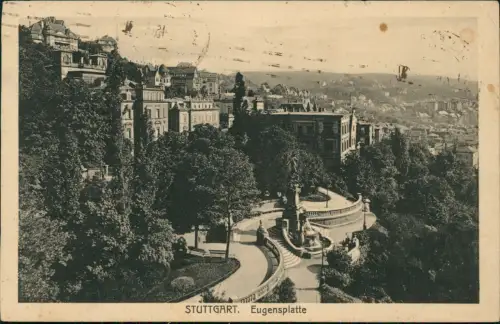 Ansichtskarte Stuttgart Eugensplatte 1915