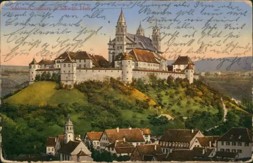 Ansichtskarte Schwäbisch Hall Schloss Kloster Comburg 1914