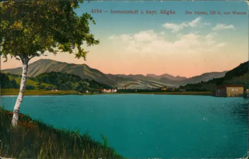 Ansichtskarte Bühl am Alpsee-Immenstadt (Allgäu) Der Alpsee von Westen 1917