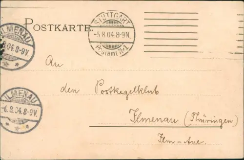 Ansichtskarte Stuttgart Partie am Kaiser Wilhelm-Denkmal. 1904