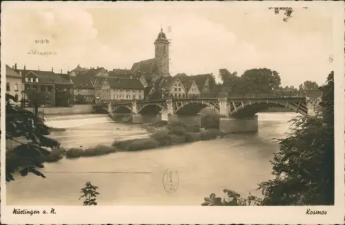 Ansichtskarte Nürtingen Brücke und Stadtpartie - Fotokarte 1930