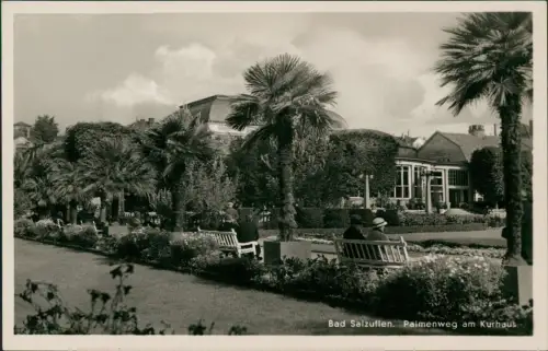 Ansichtskarte Bad Salzuflen Palmenweg am Kurhaus - Fotokarte 1930