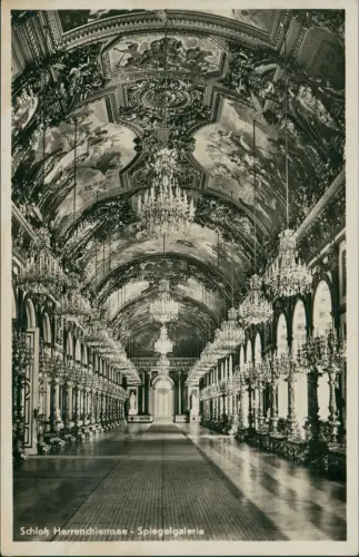 Ansichtskarte Chiemsee Schloß Herrenchiemsee - Spiegelgalerie 1930