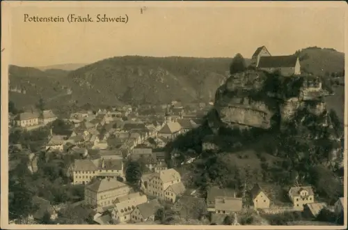Ansichtskarte Pottenstein Stadtpartie 1943  gel. Feldpost WK2