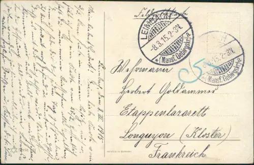 Ansichtskarte  Künstlerkarte Stillleben Früchte Kürbis 1915  gel. Feldpost