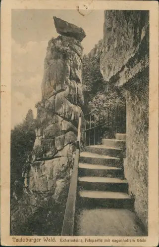 Holzhausen-Externsteine-Horn-Bad Meinberg Teutoburger Wald Treppe der sagenhafte Stein 1910