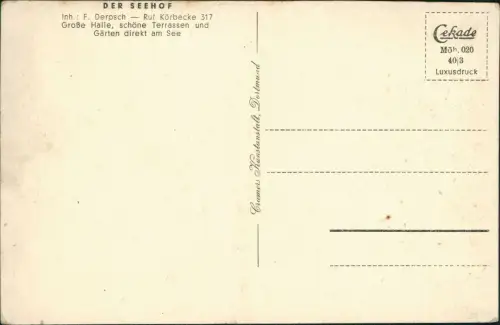 Ansichtskarte Günne DER SEEHOF Möhnesee-Stausee 1940