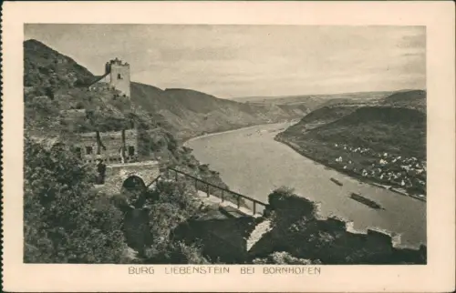 Ansichtskarte Kamp-Bornhofen BURG LIEBENSTEIN BEI BORNHOFEN AM RHEIN 1920