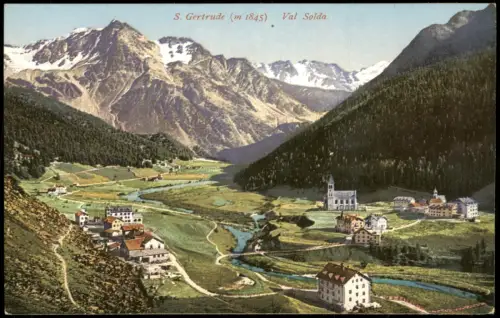Cartolina Sulden-Stilfs Solda S. Gertrude Val Solda. 1912