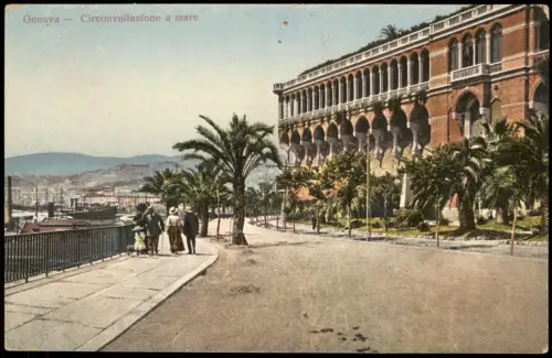 Cartolina Genua Genova (Zena) Circonvallazione a mare 1915