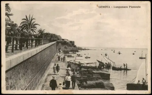Cartolina Genua Genova (Zena) Lungomare Piemonte 1926