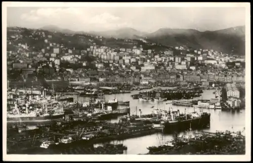 Cartolina Genua Genova (Zena) Porto e Panorama. 1931