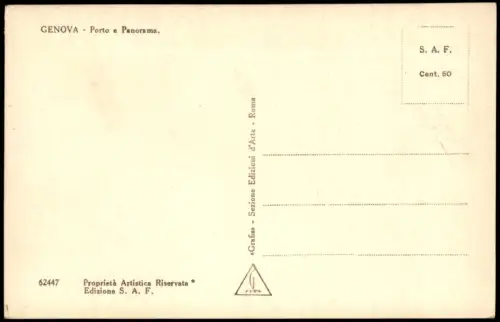 Cartolina Genua Genova (Zena) Porto e Panorama. 1931