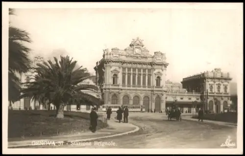 Cartolina Genua Genova (Zena) Stazione Brignole. 1930