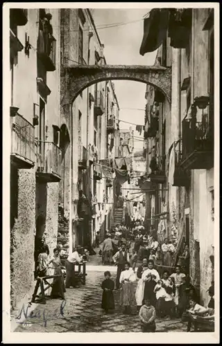 Cartolina Neapel Napoli La vita nelle vie Gassenleben 1930