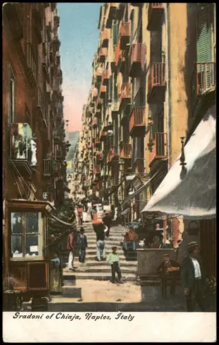 Cartolina Neapel Napoli Gradoni of Chiaja, Naples 1909