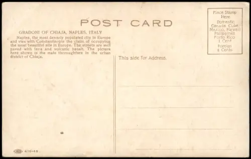 Cartolina Neapel Napoli Gradoni of Chiaja, Naples 1909