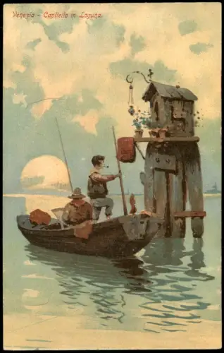 Cartolina Venedig Venezia Venezia Capitello in Laguna. Künstlerkarte 1911