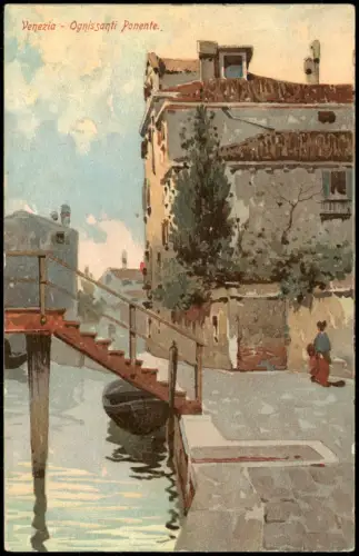 Cartolina Venedig Venezia Venezia Ognissanti Ponente. 1912