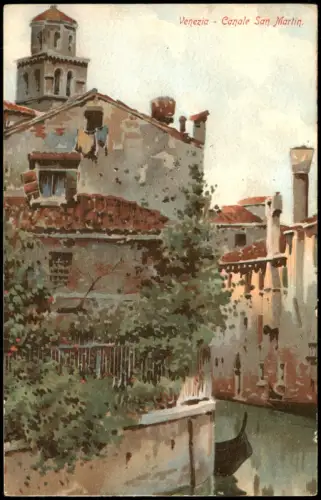Cartolina Venedig Venezia Canale San Martin. Künstlerkarte 1912