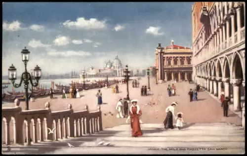 Cartolina Venedig Venezia The Molo and Piazetta San Marco 1907