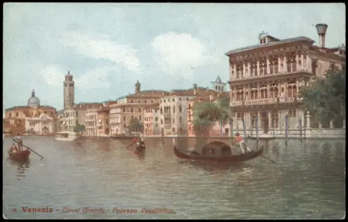 Cartolina Venedig Venezia Canal Grande Künstlerkarte 1912