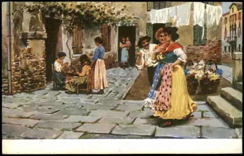 Venedig Venezia Venice Campiello e Castello - Künstlerkarte 1912