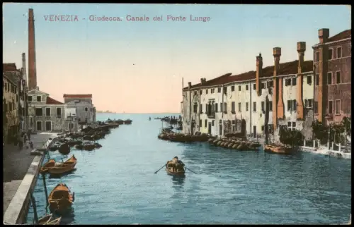 Cartolina Venedig Venezia Giudecca. Canale del Ponte Lungo 1914