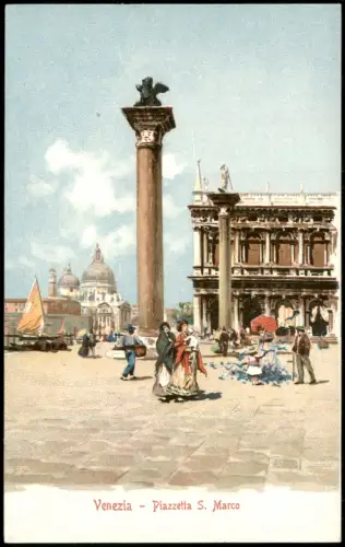 Cartolina Venedig Venezia Piazzetta S. Marco - Künstlerkarte 1912