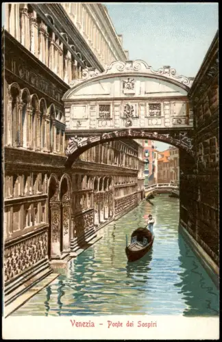 Venedig Venezia Venezia Ponte dei Sospiri Gondel Künstlerkarte 1912
