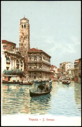 Cartolina Venedig Venezia S. Geremia Gondel Künstlerkarte 1912