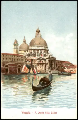 Cartolina Venedig Venezia S. Maria della Salute Gondel Künstlerkarte 1911