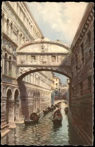 Cartolina Venedig Venezia Ponte dei Sospiri. Künstlerkarte 1928