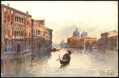 Venedig Venezia Canal Grande e Chiesa della Salute. Künstlerkarte 1912