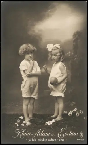 Ansichtskarte  Menschen Soziales Leben Kinder; Klein-Adam u. Evchen 1910