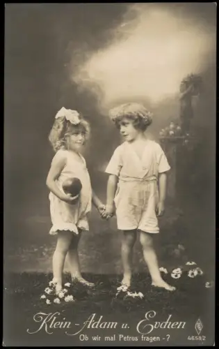 Menschen Soziales Leben Kinder Serien-AK Klein-Adam u. Evchen 1910