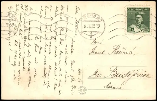 Postcard Prag Praha Panorama-Ansicht Praha Karluv most a Hradčany 1932