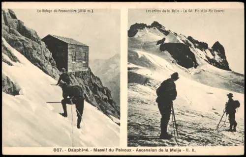 Dauphiné Alpen Bergsteiger   Massif du Pelvoux Ascension de la Meije 1910
